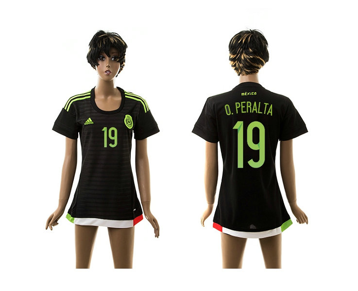 Womens 2015-2016 Mexico Thailand Soccer Jersey Black #19